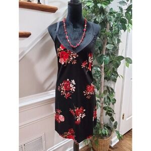 APT. 9 Womens Black Floral Polyester Scoop Neck Sleeveless Knee Length Dress XXL